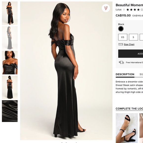 Brand New, tags on, Black Bridesmaids Dress - Picture 3 of 4